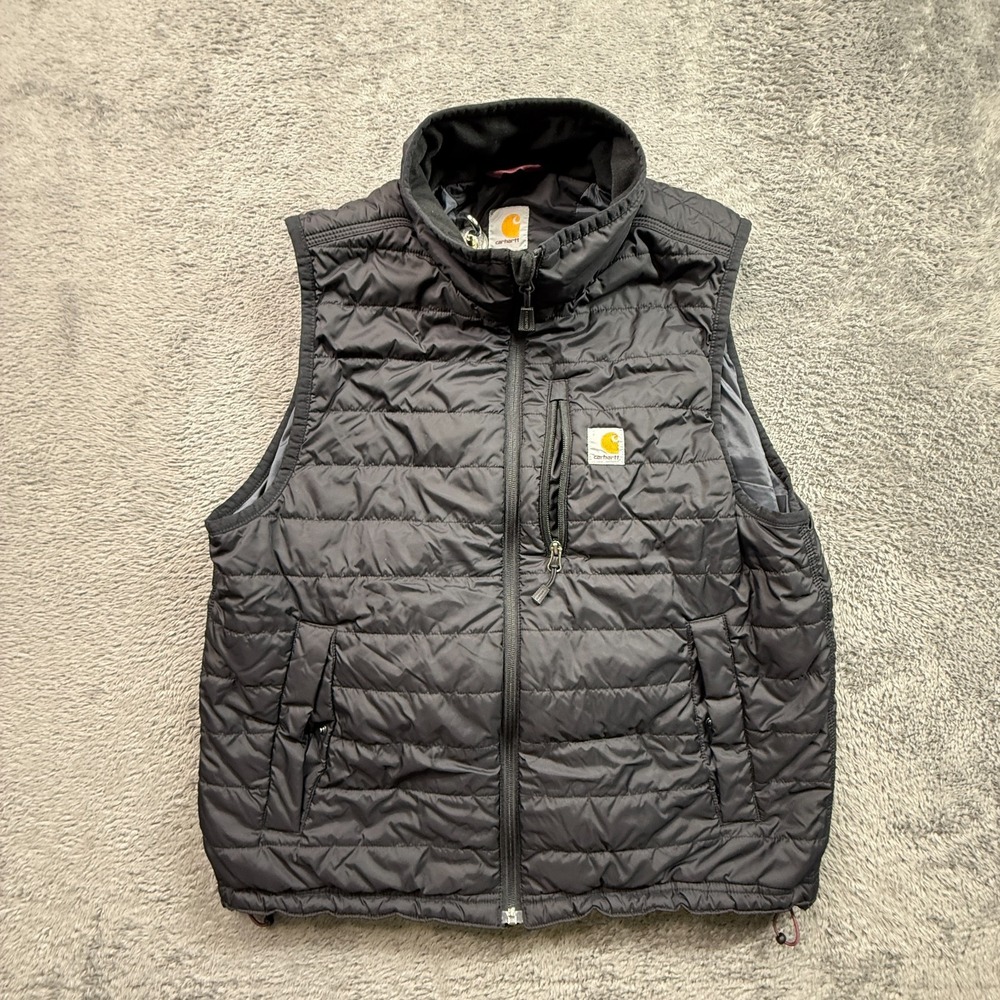 Carhartt Gilliam Vest Mens L Black Puffer Insulated Full Zip Outdoor Workwear